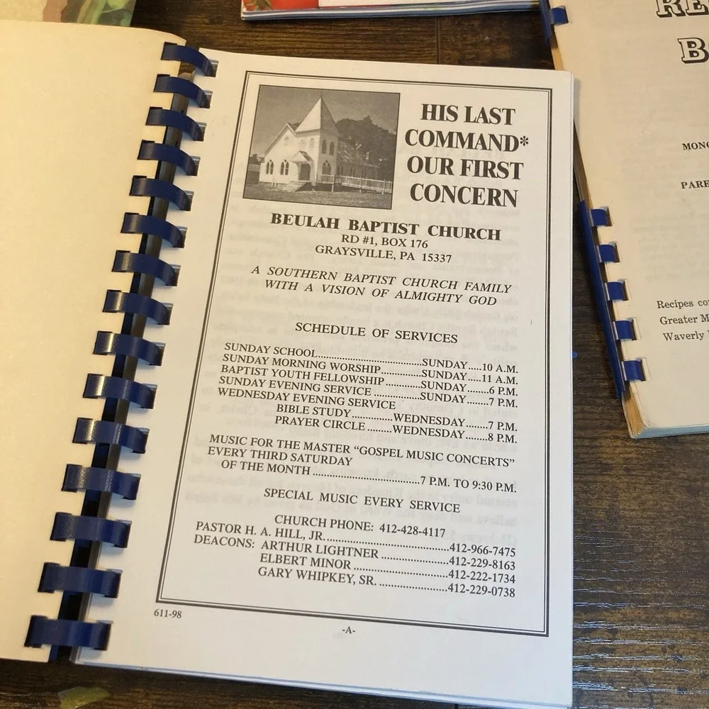 Spiral Cookbook Lot of 8 Sourced in Pittsburgh Area Church Lady Granny‎ Recipes